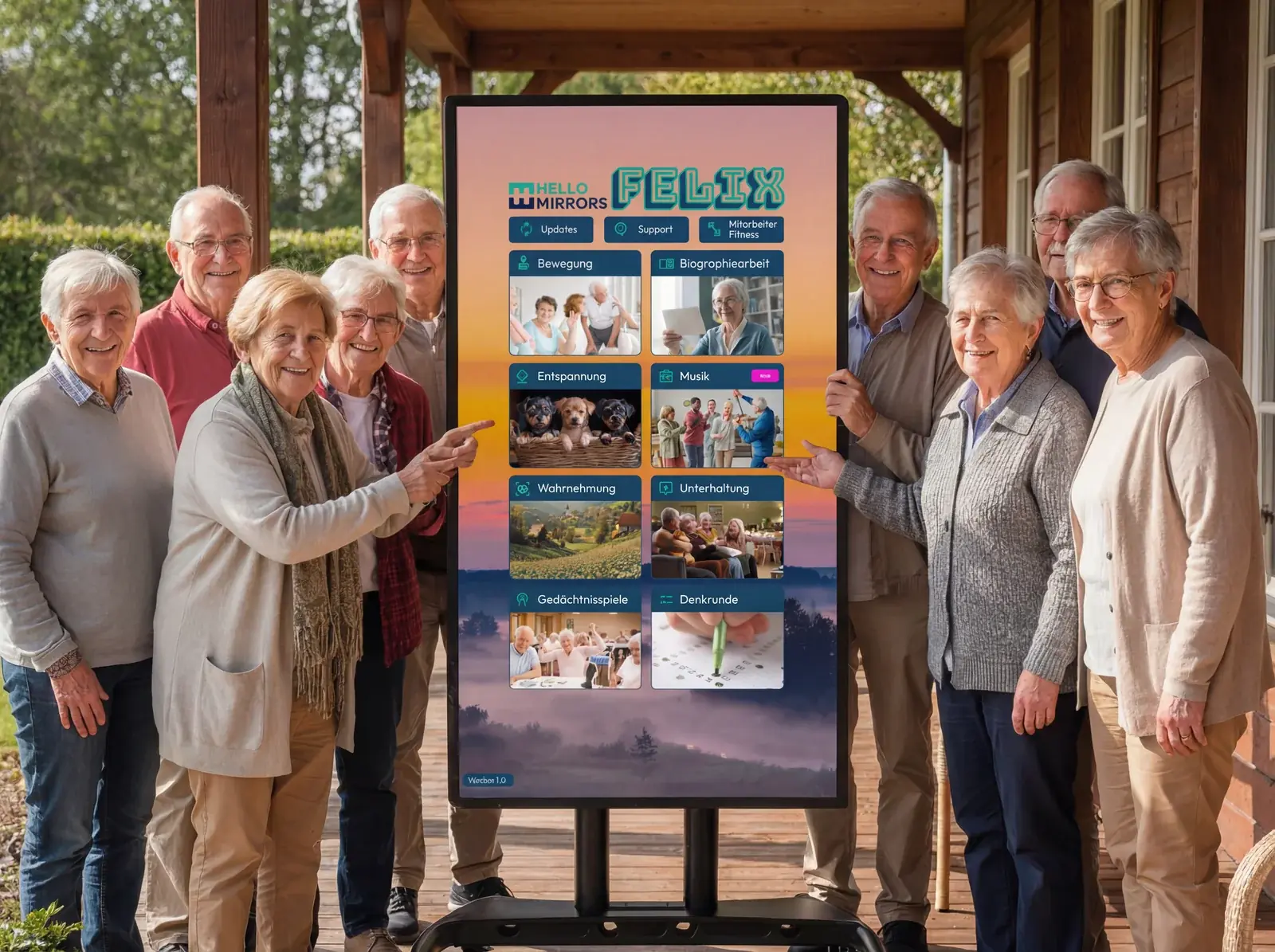 Felix Gesundheitsdisplay im Einsatz in einer Pflegeeinrichtung